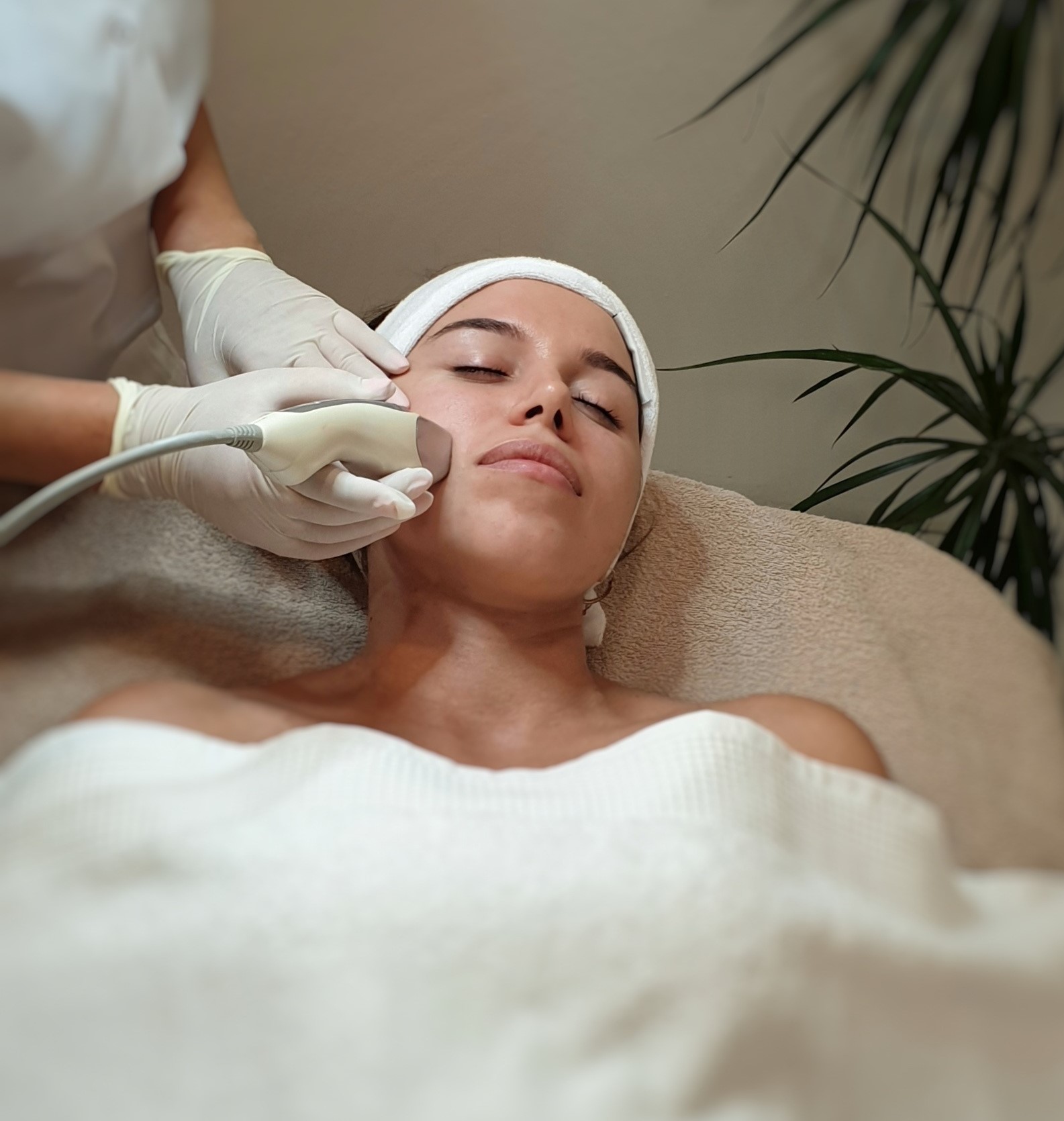 RADIOFREQUENCY treatment being done on a woman